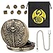 Keller & Weber Mini DND Dice Set with Steampunk Paladin Pocket Watch Shell Case DND Starter Set 7pcs Polyhedral Mini Metal Dice Set DND Gifts with Gift Bag Role Playing Board Game AccessoriesBronze - Image 4
