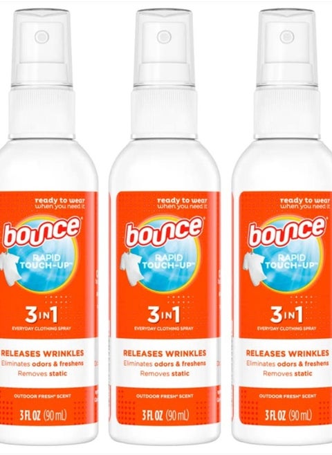 Anti Static Spray, 3 in 1 Instant Anti Static Spray & Instant Wrinkle Release, Odor Eliminator & Fabric Refresher, Travel Size (3 Oz,Pack of 3)