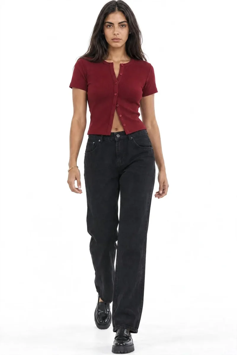 Squalo Black SQUALO Women's Straight Leg Pants for Women | Best Price UAE