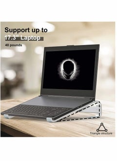 KASTWAVE Computer Stand Laptop Stand for Desk Computer Stand for Desk Ventilated Ergonomic Aluminum Notebook Stand Compatible with MacBook Air Suitable for 10-17 Inch Laptop Work from Home (Silver)  - Image 4