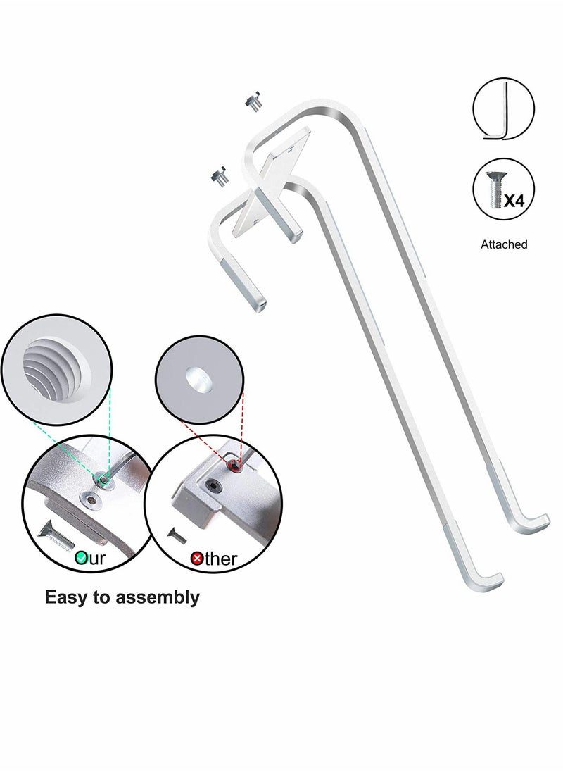 KASTWAVE Computer Stand Laptop Stand for Desk Computer Stand for Desk Ventilated Ergonomic Aluminum Notebook Stand Compatible with MacBook Air Suitable for 10-17 Inch Laptop Work from Home (Silver)  - Image 2