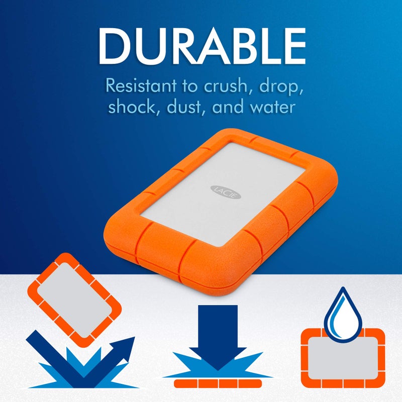 LaCie USB 3.2 1TB Rugged Mini Hard Drive - Image 4