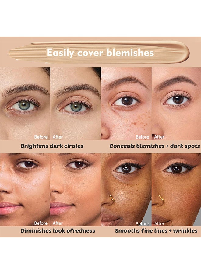 HelloKiss Liquid Concealer, covering facial spots, acne marks, dark circles, brightening, three-dimensional moisturizing,#01 - Image 5