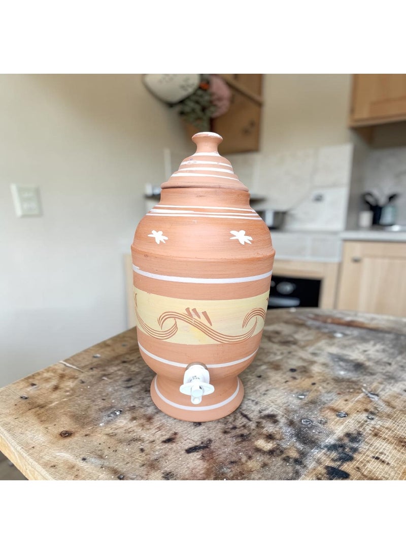 color zone pottery A 10-liter earthenware jar with a uniquely colored tap – handmade from natural clay - Image 2