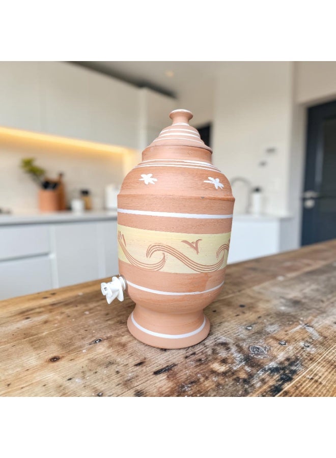 color zone pottery A 10-liter earthenware jar with a uniquely colored tap – handmade from natural clay - Image 3