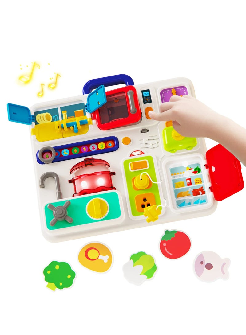 SYOSI Busy Board for Toddlers 1-3 2-4 Travel Toys Light Up Musical Baby Toys 12-18 Months Toddler Toys Age 1-2 2-4 Children Sensory Toys Montessori Fine Motor Skills Toys for 1 Year Old Boy Girl - Image 1