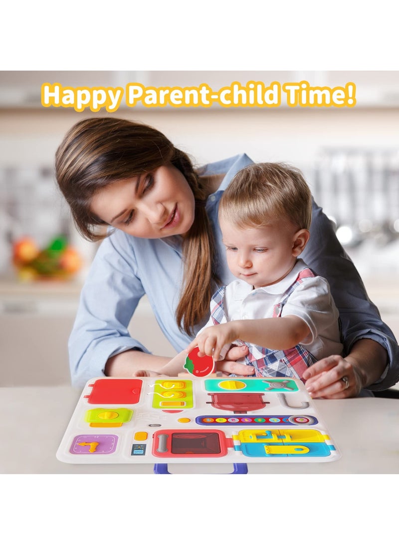 SYOSI Busy Board for Toddlers 1-3 2-4 Travel Toys Light Up Musical Baby Toys 12-18 Months Toddler Toys Age 1-2 2-4 Children Sensory Toys Montessori Fine Motor Skills Toys for 1 Year Old Boy Girl - Image 5