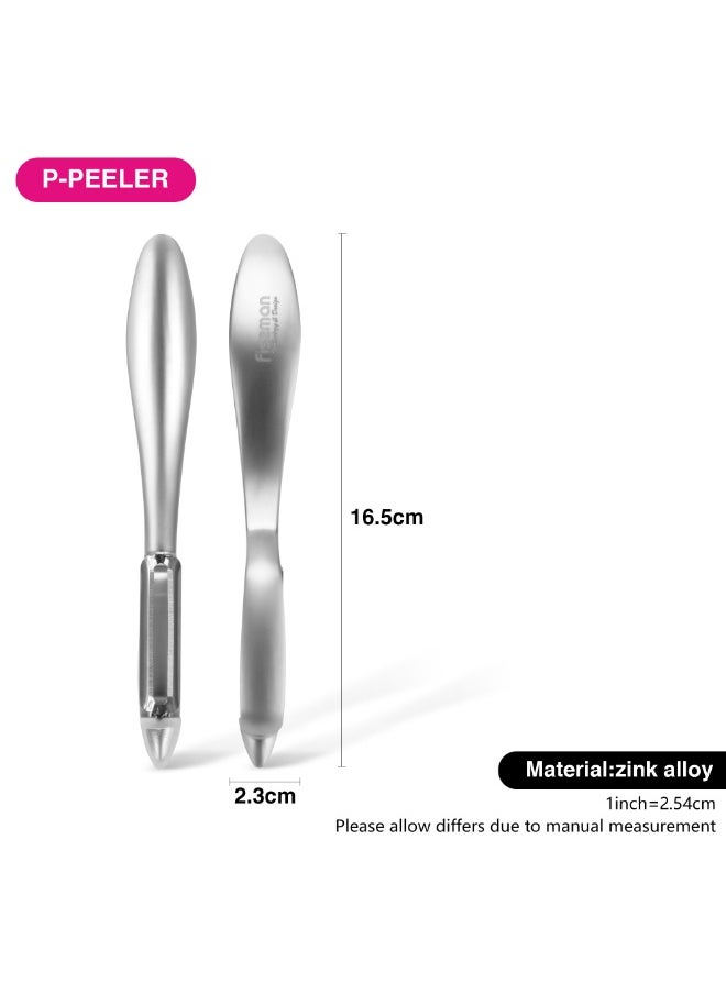 Fissman Peeler P-Shape Peeling Knife, Zinc Alloy P-Peeler Lily Series , Anti-Rust Vegetable Peeler with Hang-Hole Ultra-sharp Peeler Knife Kitchen Tool for Fruits, Vegetables  - Image 3