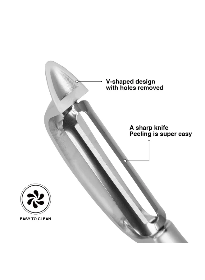 Fissman Peeler P-Shape Peeling Knife, Zinc Alloy P-Peeler Lily Series , Anti-Rust Vegetable Peeler with Hang-Hole Ultra-sharp Peeler Knife Kitchen Tool for Fruits, Vegetables