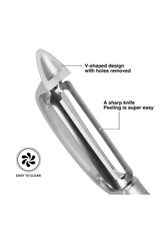 Fissman Peeler P-Shape Peeling Knife, Zinc Alloy P-Peeler Lily Series , Anti-Rust Vegetable Peeler with Hang-Hole Ultra-sharp Peeler Knife Kitchen Tool for Fruits, Vegetables  - Image 2