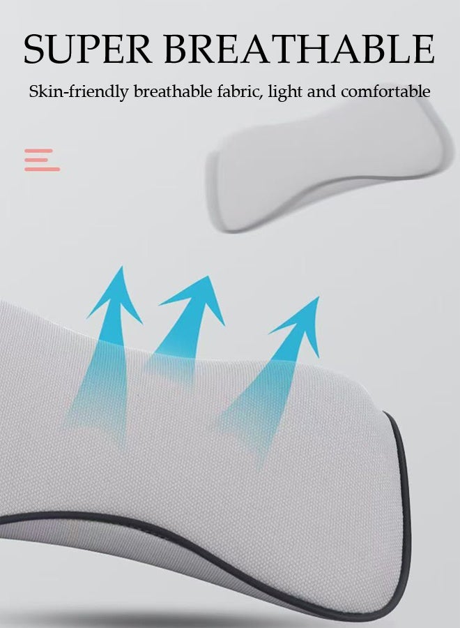 وسادة دعم الرأس والظهر للسيارة، وسادة دعم الرقبة من الذاكرة، وسادة دعم الظهر لمقعد السيارة، صديقة للبشرة وقابلة للتنفس، قوية ومتينة، تخفف من آلام الظهر وعصب السياتيك وعظمة الذيل، للاستخدام في السيارة أو كرسي المكتب أو المنزل - Image 5