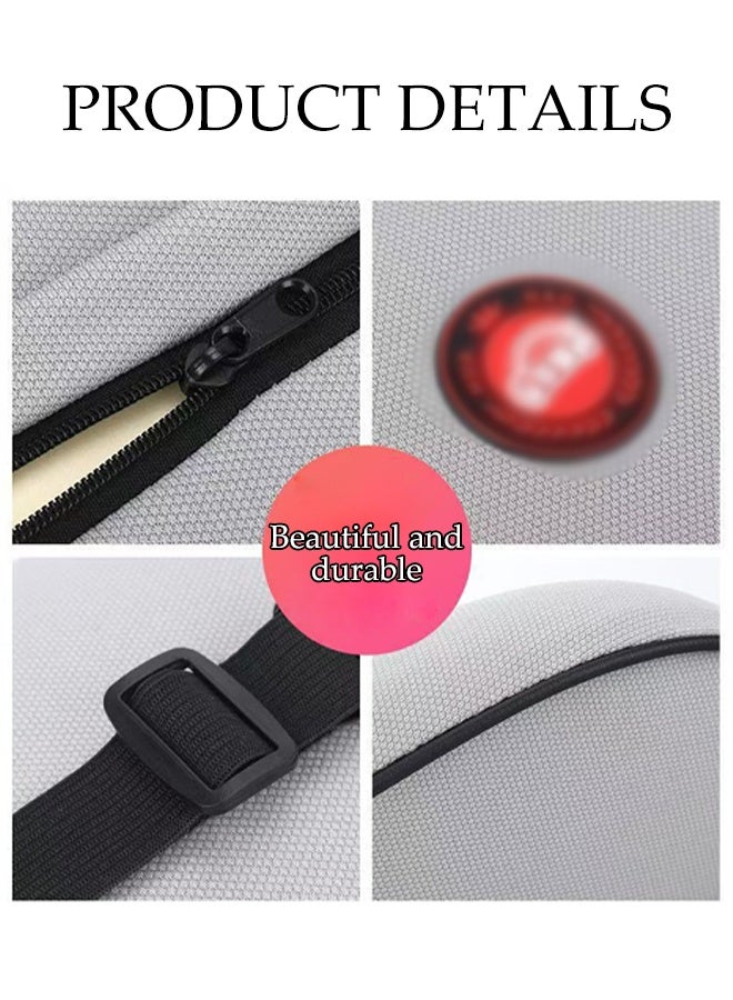 وسادة دعم الرأس والظهر للسيارة، وسادة دعم الرقبة من الذاكرة، وسادة دعم الظهر لمقعد السيارة، صديقة للبشرة وقابلة للتنفس، قوية ومتينة، تخفف من آلام الظهر وعصب السياتيك وعظمة الذيل، للاستخدام في السيارة أو كرسي المكتب أو المنزل - Image 3