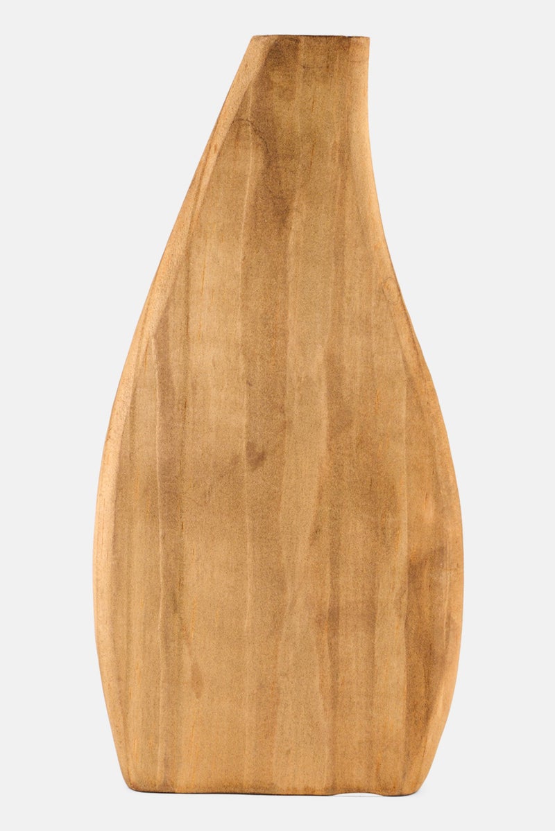 Muy Mucho Decoration Wood Vase, Brown Combo - Image 3