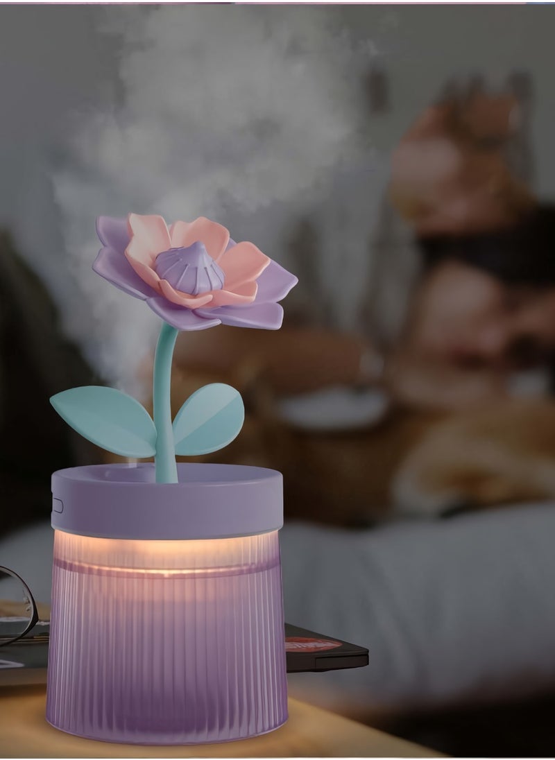 Cool Mist Humidifier, Portable Usb Ultrasonic Colorful Fragrance Diffuser, Low Noise Usb Humidifier With Light, Durable Essential Oil Diffuser For Home Office, (1pc, Purple Design B)