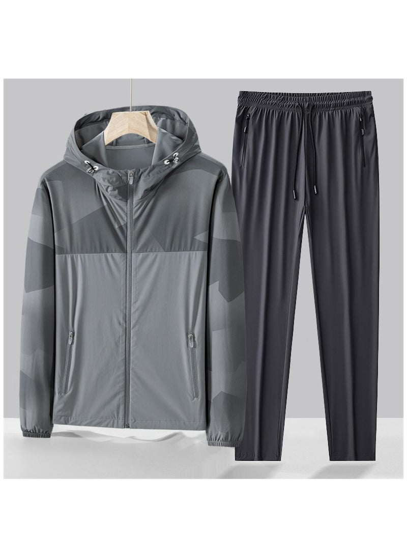 KUYING - Loose Fitting Ice Silk Pants Quick Drying Sports Set - Image 1