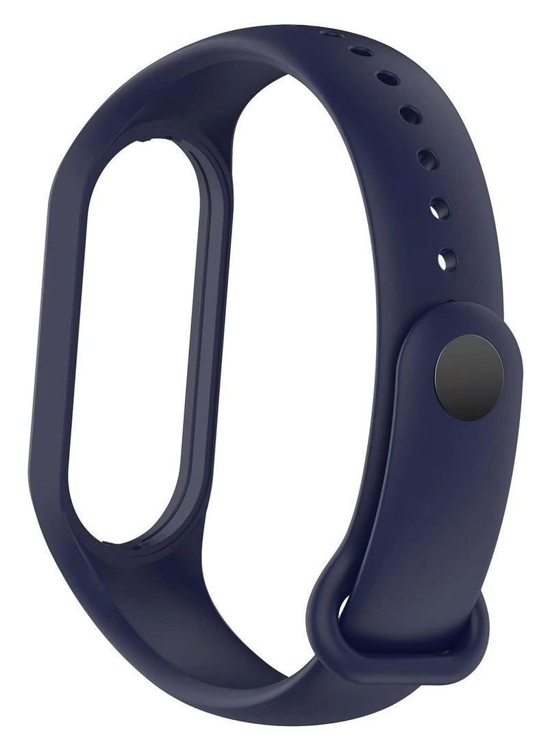 ten.tech Tentech Strap Silicone Band For Xiaomi Mi Band 7/6 / 5 Breathable Strap Replacement For M5 M6 M7 Bracelet For Xiaomi MiBand 7 6 5 Smart Watch - dark blue - Image 2