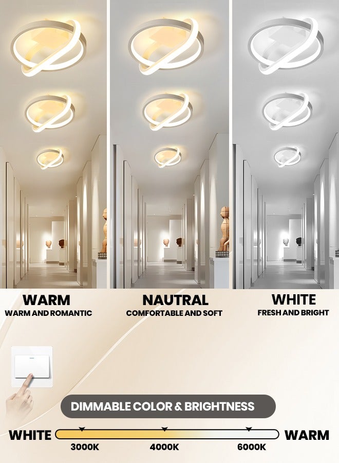 YATAI LIGHTING Modern LED Ceiling Light and Wall Lamp, 20W LED light Fixture, Flush Mount LED light, 3-Color Dimmable, White Aluminum & Acrylic, Ideal for Bedroom, Living Room, Dining Room - Image 2