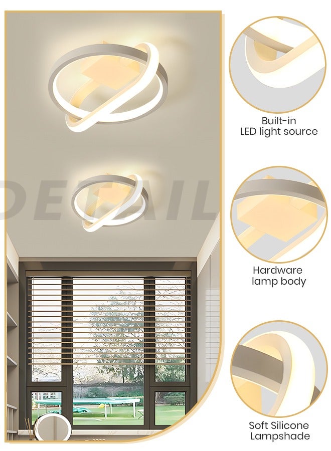 YATAI LIGHTING Modern LED Ceiling Light and Wall Lamp, 20W LED light Fixture, Flush Mount LED light, 3-Color Dimmable, White Aluminum & Acrylic, Ideal for Bedroom, Living Room, Dining Room - Image 4