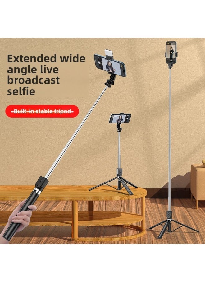 Z6S Selfie Stick 1.6 M Lasting Mobile Phone Bracket Shake Voice Live Floor Tripod Light Retractable-Color:Z6S Conventional 1.64M Single Lamp Black - Image 3