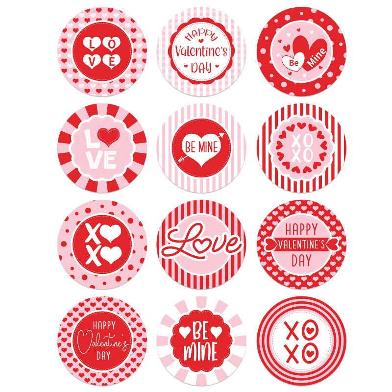 Whatsign 36Pcs Valentines Day Stickers Valentine Labels Stickers Gift Tags Happy Valentines Heart Stickers Valentine Stickers For Cards Envelope Seals Boxes Gift Wrap Valentine Party Favors Decoration - Image 1