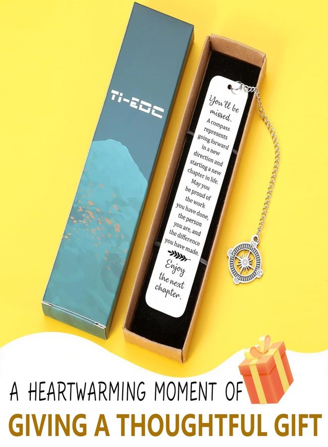 TI-EDC Coworker Leaving Gifts for Women,Farewell Going Away Goodbye Gifts for Coworker Friends Her Nurse Boss Teacher Employee Compass Bookmark You Will Be Missed Retirement Gifts for Women - Image 5