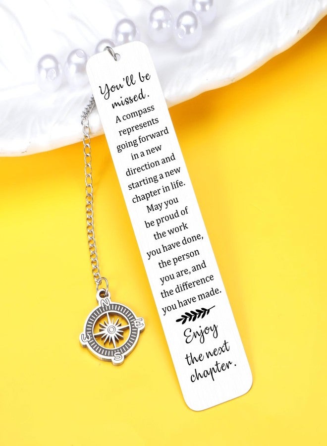 TI-EDC Coworker Leaving Gifts for Women,Farewell Going Away Goodbye Gifts for Coworker Friends Her Nurse Boss Teacher Employee Compass Bookmark You Will Be Missed Retirement Gifts for Women - Image 4