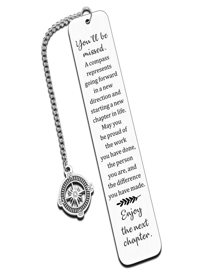 TI-EDC Coworker Leaving Gifts for Women,Farewell Going Away Goodbye Gifts for Coworker Friends Her Nurse Boss Teacher Employee Compass Bookmark You Will Be Missed Retirement Gifts for Women - Image 1