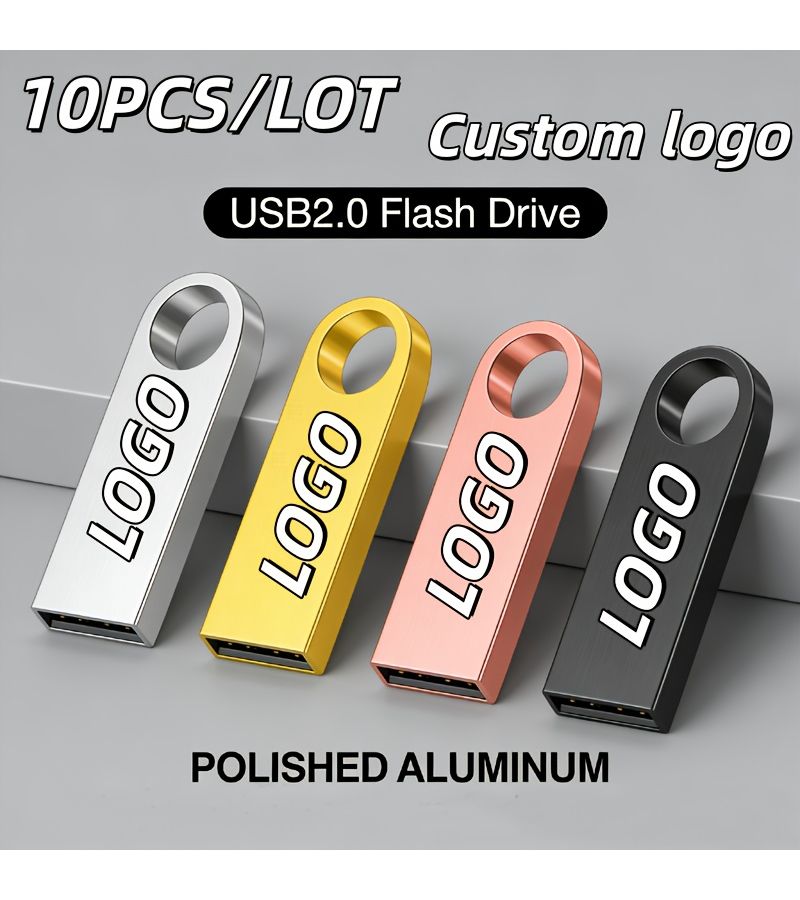 فلاشة USB سوداء معدنية سعة 2 جيجابايت، Stick ذاكرة، هدية تجارية، بن درايف - Image 3