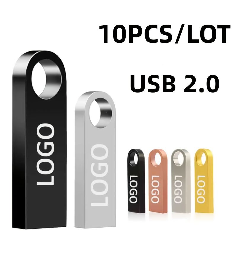 فلاشة USB سوداء معدنية سعة 2 جيجابايت، Stick ذاكرة، هدية تجارية، بن درايف - Image 1