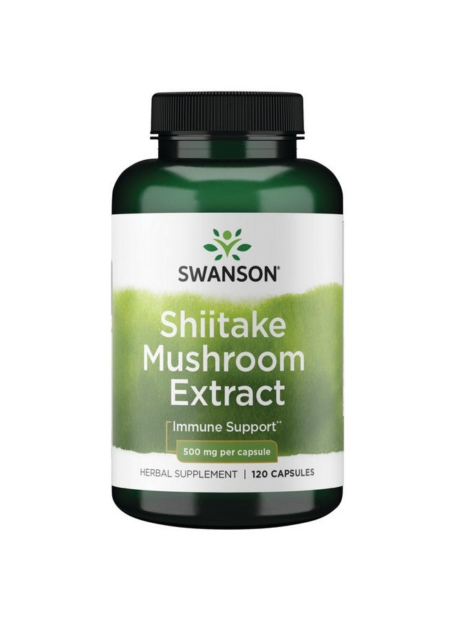 Swanson Shiitake Mushroom Extract (4:1) 500 Milligrams 120 Capsules - Image 1