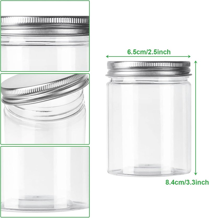 Home & light industrial compatible 20 Pack 250ML Plastic Jars with Lids 8oz Kitchen Storage Jars Clear Plastic Jars Leak Proof Plastic Storage Jars Slime Containers for Kitchen, Spice, Cosmetic, DIY Crafts Low maintenance - Image 2