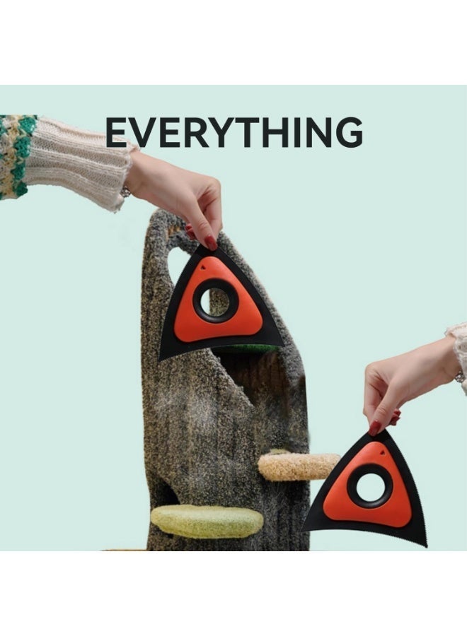 مثلث مزيل شعر الحيوانات الأليفة الفرشاة قطط مزيل شعر الكلاب، مزيل النسالة الاحترافي القابل لإعادة الاستخدام، تنظيف فرشاة الأريكة، الأثاث، السجاد، البطانيات، السيارة، السرير، الأريكة - Image 4