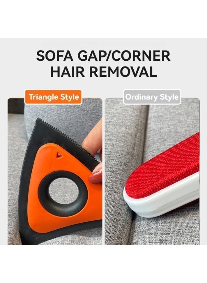 مثلث مزيل شعر الحيوانات الأليفة الفرشاة قطط مزيل شعر الكلاب، مزيل النسالة الاحترافي القابل لإعادة الاستخدام، تنظيف فرشاة الأريكة، الأثاث، السجاد، البطانيات، السيارة، السرير، الأريكة - Image 3