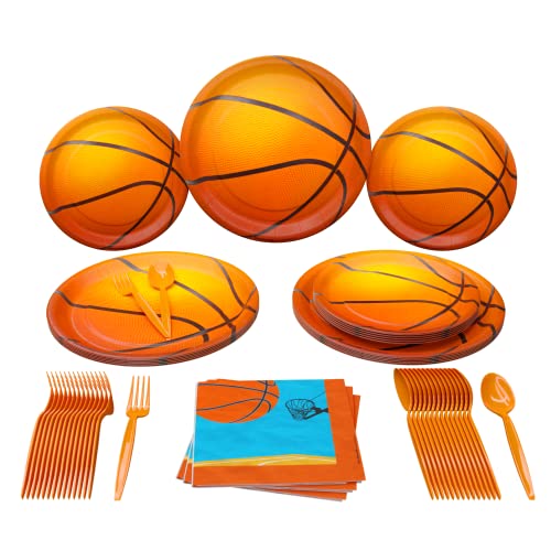 Basketball Party Supplies Packs 100 Pieces for 16 Guests  Basketball Party Supplies Sports Party Supplies Basketball Party Decorations Basketball Birthday Party Decor for Adults Blue Orchards