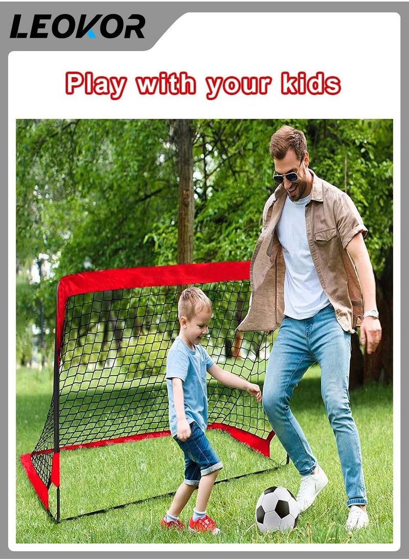 LEOKOR - Portable Football Goal,Set of 2 Pop Up Training Soccer Goals Net Set,Foldable with Carry Bag,Suitable for Toddler Youth Adults - Image 1