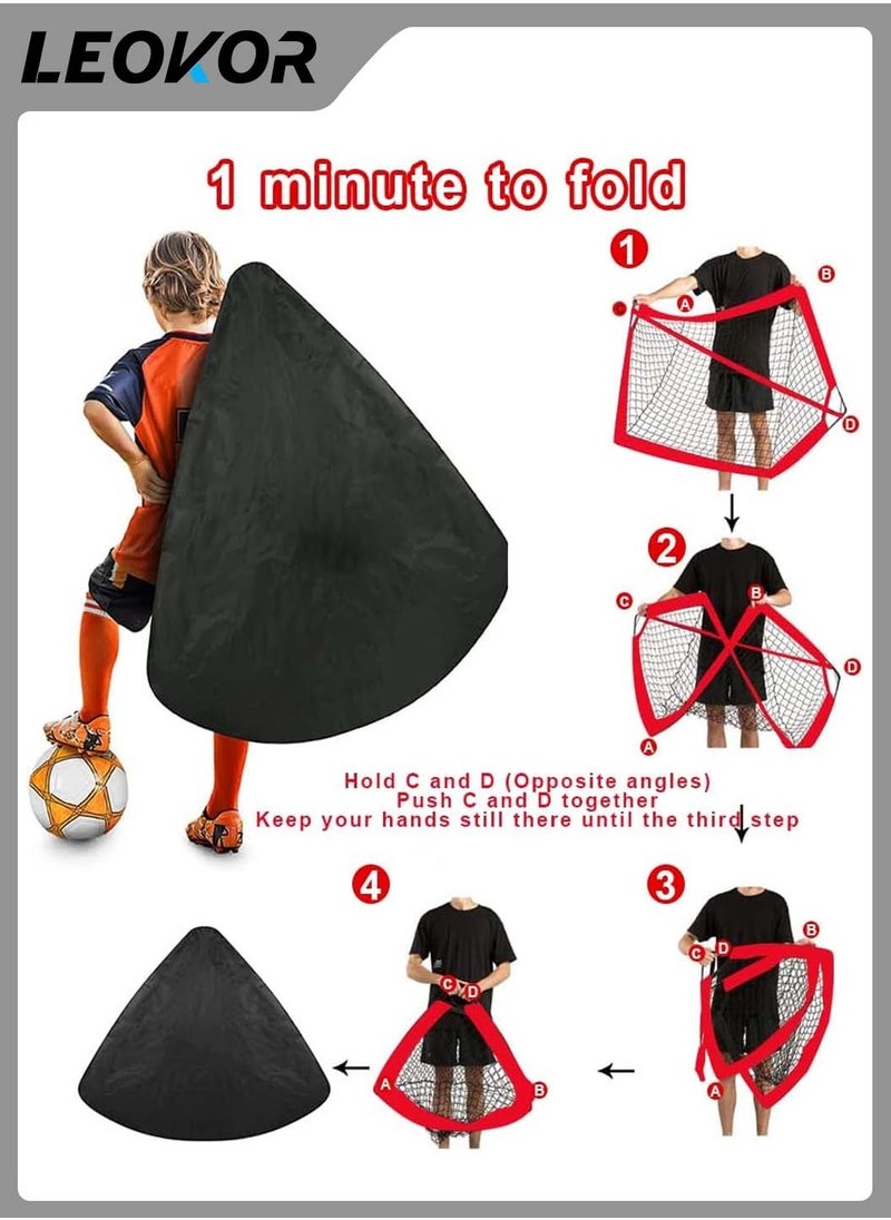 LEOKOR - Portable Football Goal,Set of 2 Pop Up Training Soccer Goals Net Set,Foldable with Carry Bag,Suitable for Toddler Youth Adults - Image 1