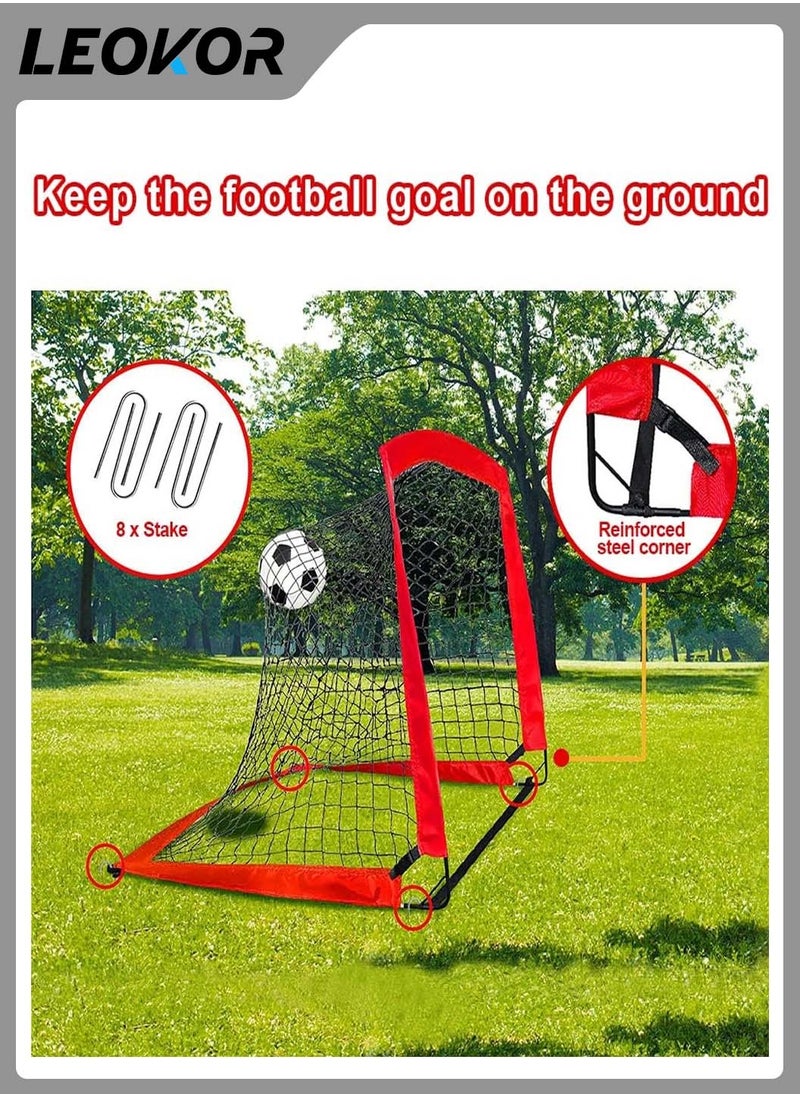 LEOKOR - Portable Football Goal,Set of 2 Pop Up Training Soccer Goals Net Set,Foldable with Carry Bag,Suitable for Toddler Youth Adults - Image 1