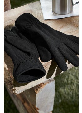 Tchibo Unisex 1 Pair Fleece Gloves, Black  - Image 1
