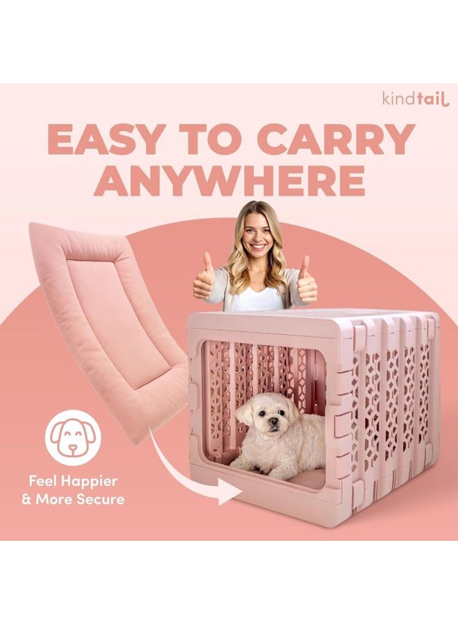 KindTail Dog Crate Pad, Soft Velvet, Reversible Dog Bed Mat, Machine Washable Dog Bed, Kennel Pad for Dogs and Cats, Dog Crate Mattress Pad for Cozy Sleeping, Small, Pink - Image 5