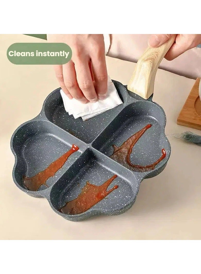 عام **مقلاة مقسمة بتصميم القلب - تسخين متساوي مع مقبض معلق، غير لاصقة لطهي أنواع مختلفة من الطعام** - Image 3