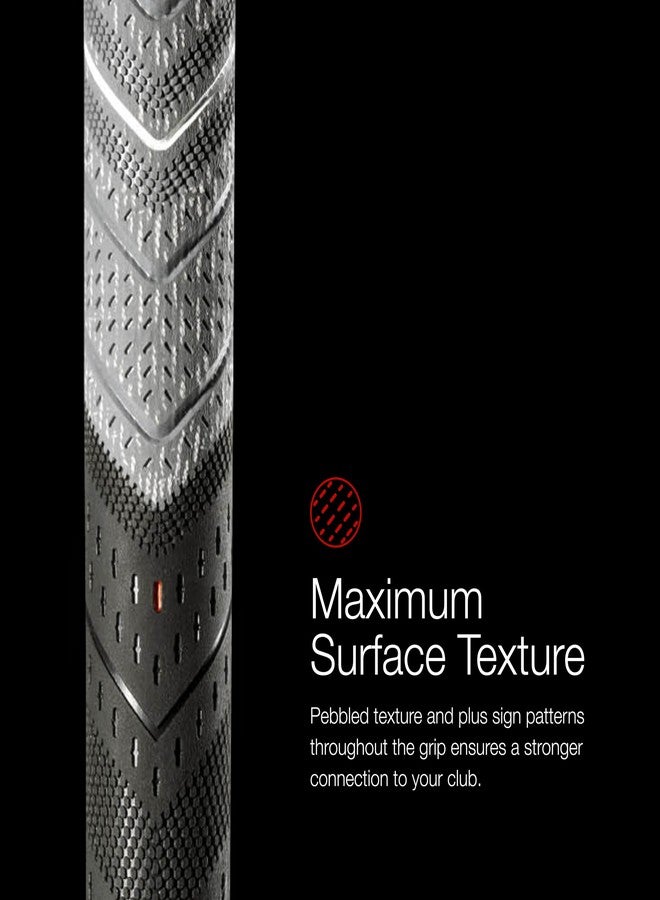 Golf Pride MCC Plus4 Golf Club Grip - All-Weather Hybrid Grip with Larger Lower Hand - Brushed Cotton Cord & Pebbled Texture - Midsize - Grey - Image 5