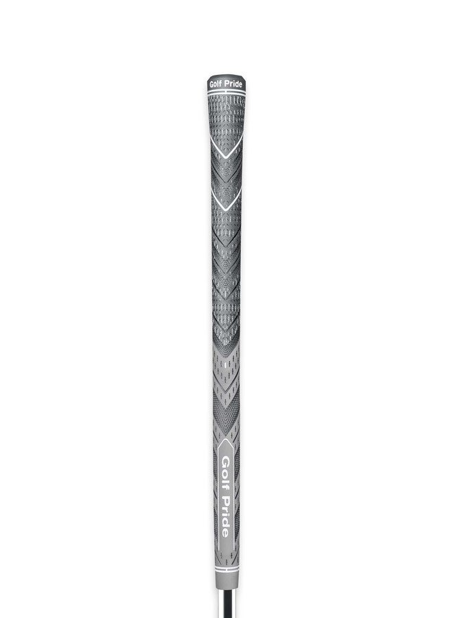 Golf Pride MCC Plus4 Golf Club Grip - All-Weather Hybrid Grip with Larger Lower Hand - Brushed Cotton Cord & Pebbled Texture - Midsize - Grey - Image 1