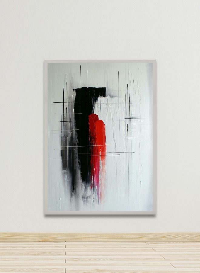 ماركتنا لوحة جدارية قماشية فنية لتزيين الحائط بتصميم عصري مع برواز فضي مجوف مقاس 120x80سم قطعة واحدة - Image 1