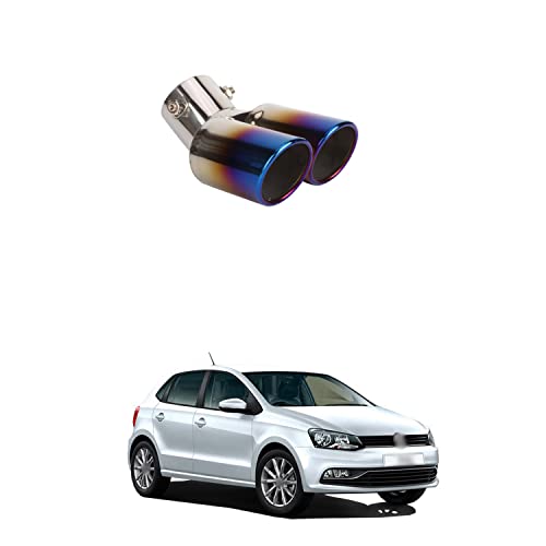 PRIKNIK Silencer Tip Exhaust Pipe Car Stainless Steel Rear Muffler Tip Tail Muffler Tip Pipe Adjustable Car Decoration Exhaust Tip Tailpipe Compatible with P-olo G-T - Image 1