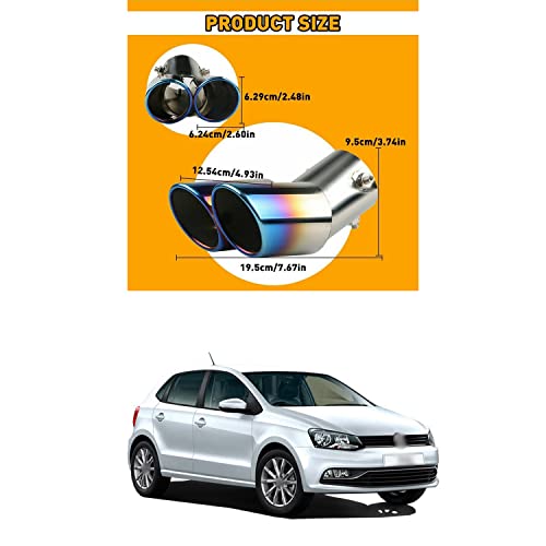 PRIKNIK Silencer Tip Exhaust Pipe Car Stainless Steel Rear Muffler Tip Tail Muffler Tip Pipe Adjustable Car Decoration Exhaust Tip Tailpipe Compatible with P-olo G-T - Image 5