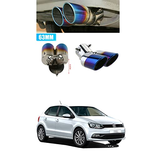 PRIKNIK Silencer Tip Exhaust Pipe Car Stainless Steel Rear Muffler Tip Tail Muffler Tip Pipe Adjustable Car Decoration Exhaust Tip Tailpipe Compatible with P-olo G-T - Image 3