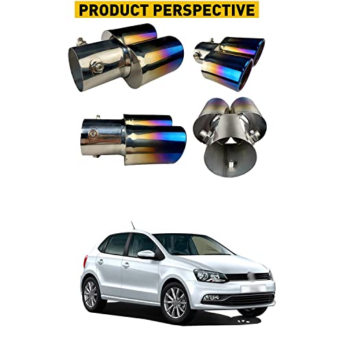 PRIKNIK Silencer Tip Exhaust Pipe Car Stainless Steel Rear Muffler Tip Tail Muffler Tip Pipe Adjustable Car Decoration Exhaust Tip Tailpipe Compatible with P-olo G-T - Image 2