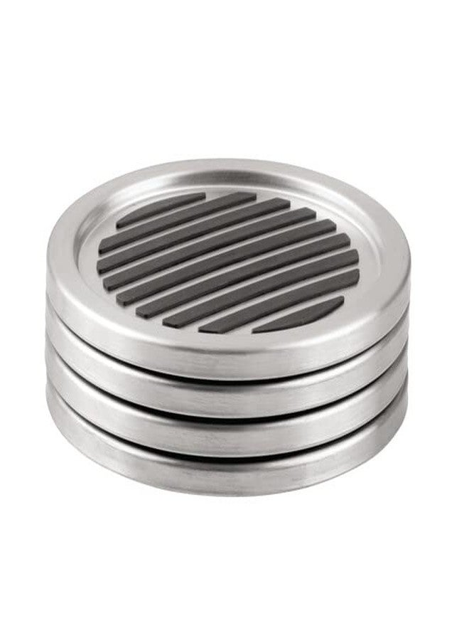 إنترديزاين قواعد أكواب من الفولاذ المقاوم للصدأ المصقول من iDesign Forma، مناسبة لأسطح المنزل، المطبخ، غرفة الطعام، غرفة المعيشة، الفناء، طاولة القهوة، طقم من 4 قطع، أسود، 20550 - Image 3