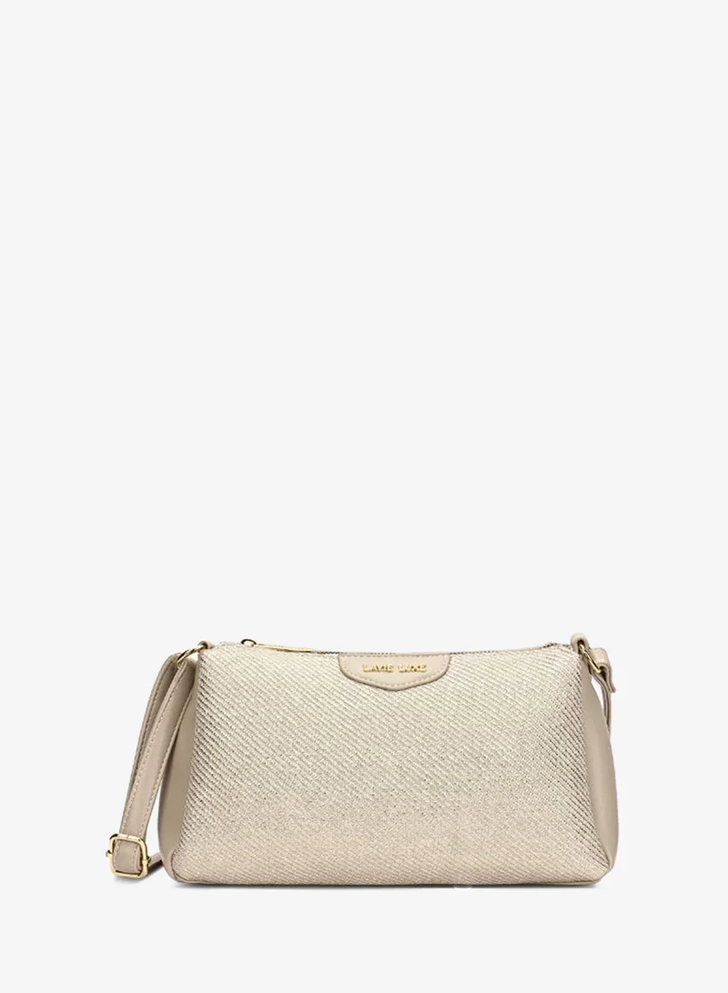 Lavie  Luxe Women's Glam Lizzy 3-Compartment Sling (Beige) for Women | Best Price UAE