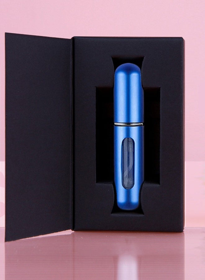 مجيد زجاجات رذاذ عطر قابلة لإعادة التعبئة مع صندوق، قطعة واحدة (أزرق)، زجاجة رذاذ عطر صغيرة فارغة محمولة، حاوية عطر للخروج ليلاً والاستخدام اليومي  - Image 1